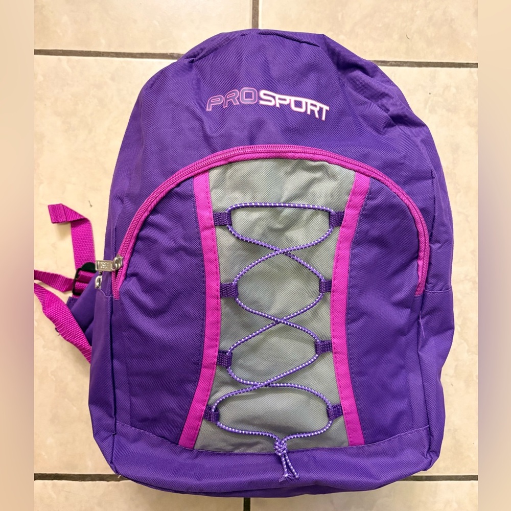 ProSport Purple and Gray Backpack